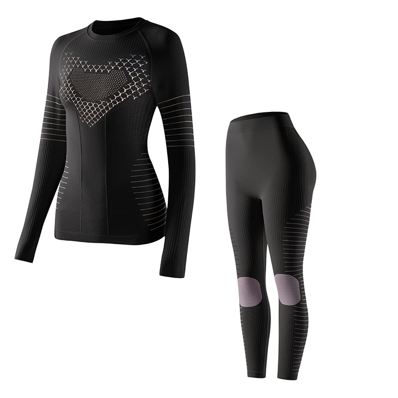 Термобілизна жіноча бесшовна Nordvik BioFlex PRO Seamless Black комплект