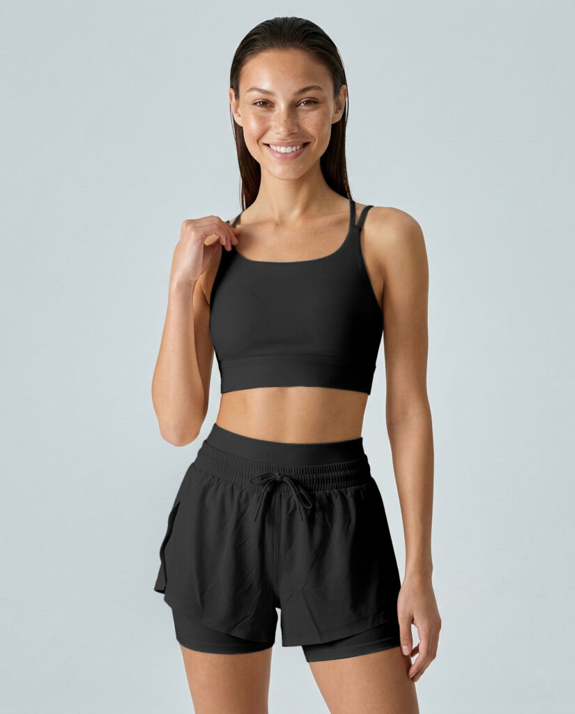 Шорти Nordvik AuraStride Double-Waist — чорні