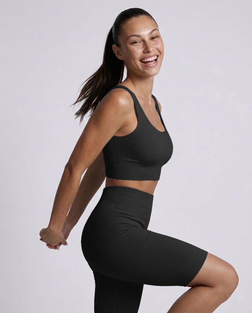 Велосипедки Nordvik Ribbed-Motion Sculpt — чорні